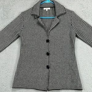 Bartolini Sweater Womens Small Black White Houndstooth Wool Cashmere Blend Italy